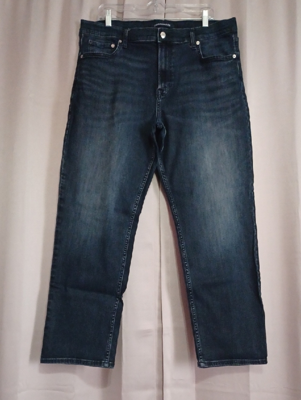 Calvin Klein Men's Jeans Straight-Leg Dark Blue Denim 5 Pocket 38/30 Like New